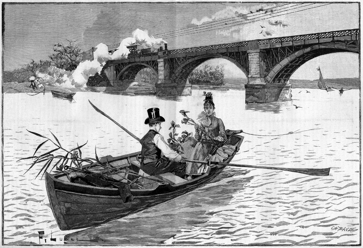 巴黎的周边环境，1887年阿根特伊的一个星期天。 作者 法语学校