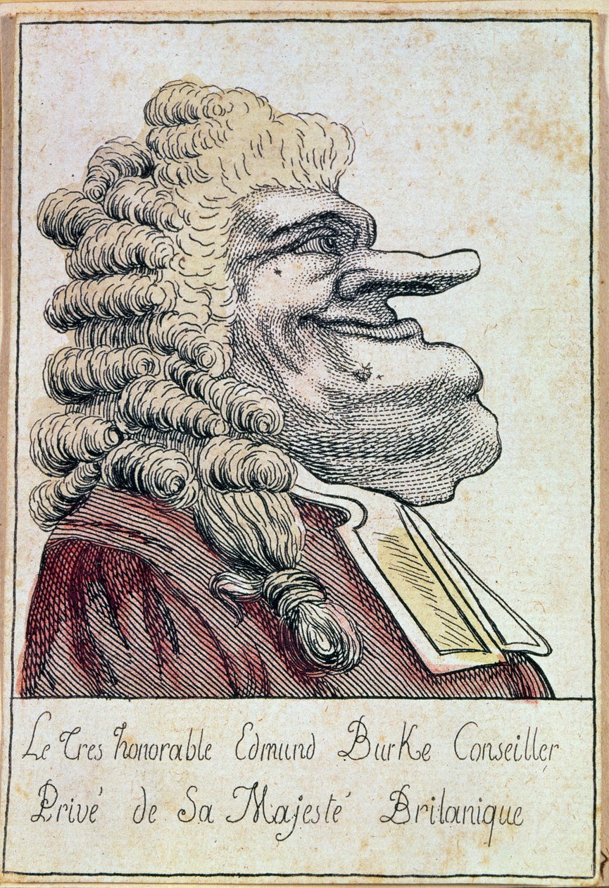 非常尊敬的埃德蒙·伯克，英国国王陛下的私人顾问，法国漫画，1790年 作者 法语学校