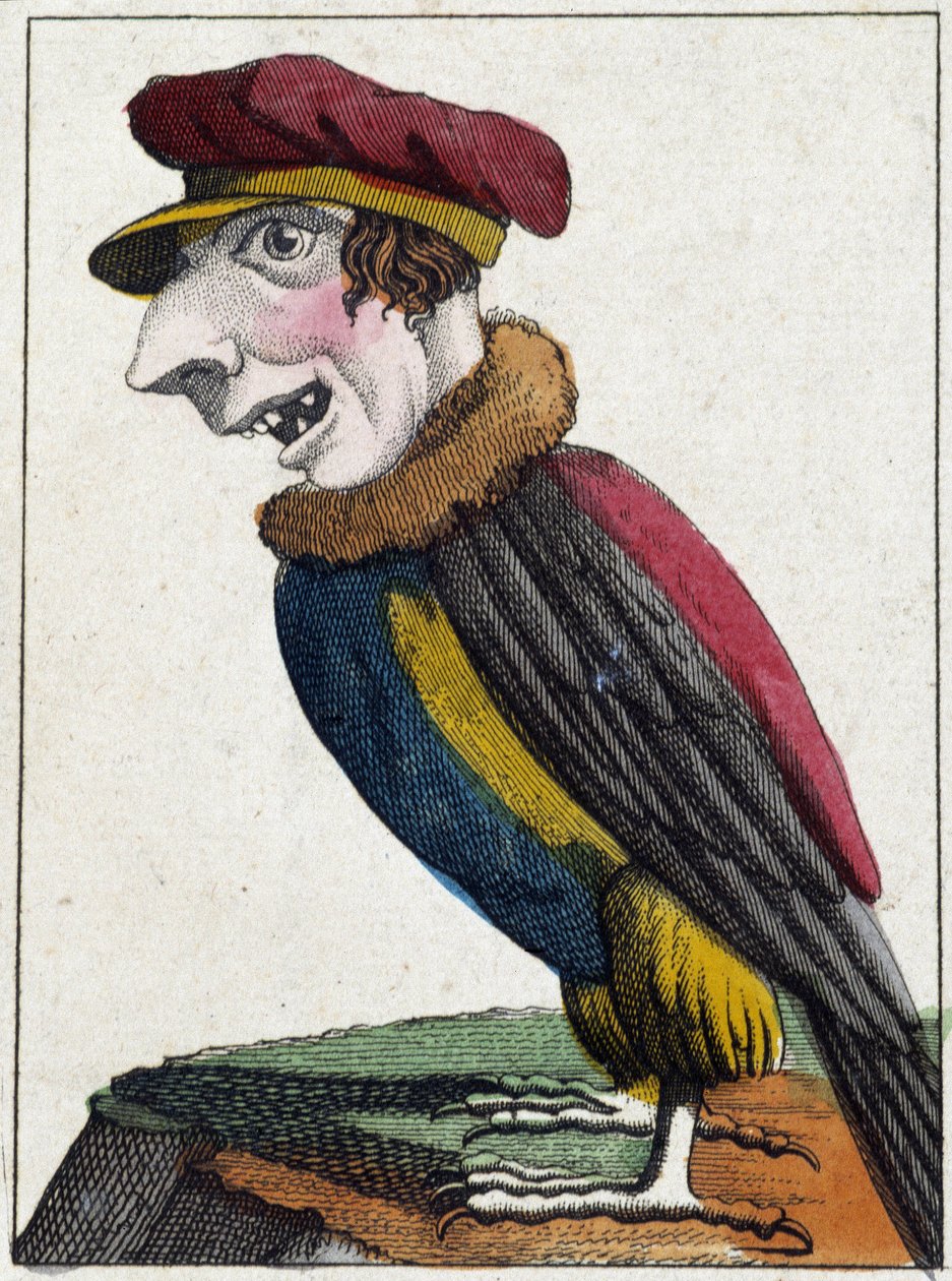 The vulture in Caricature, study of character “volatile character” sd. 19th, popular imagery. 作者 法语学校