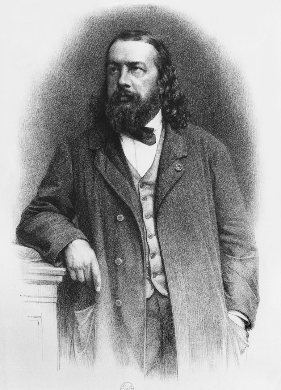 Theophile Gautier，由A. Lemoine雕刻 作者 法语学校