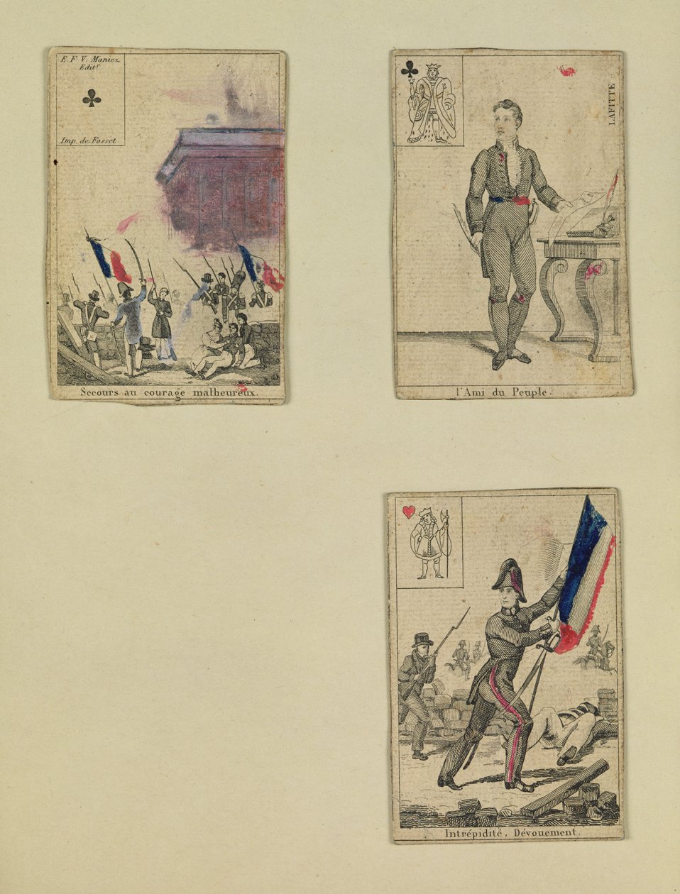 纪念1831年7月英雄的三张扑克牌，1831年 作者 法语学校