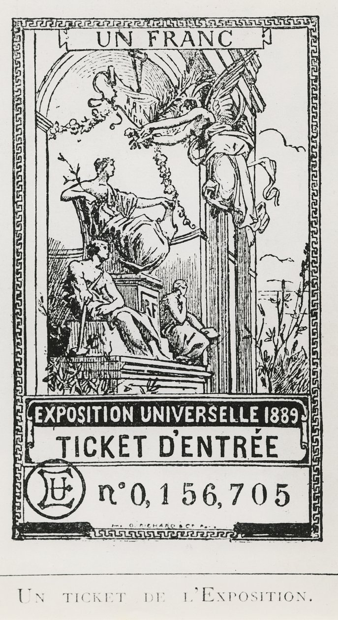 1889 年世界博览会门票（石版画） 作者 法语学校