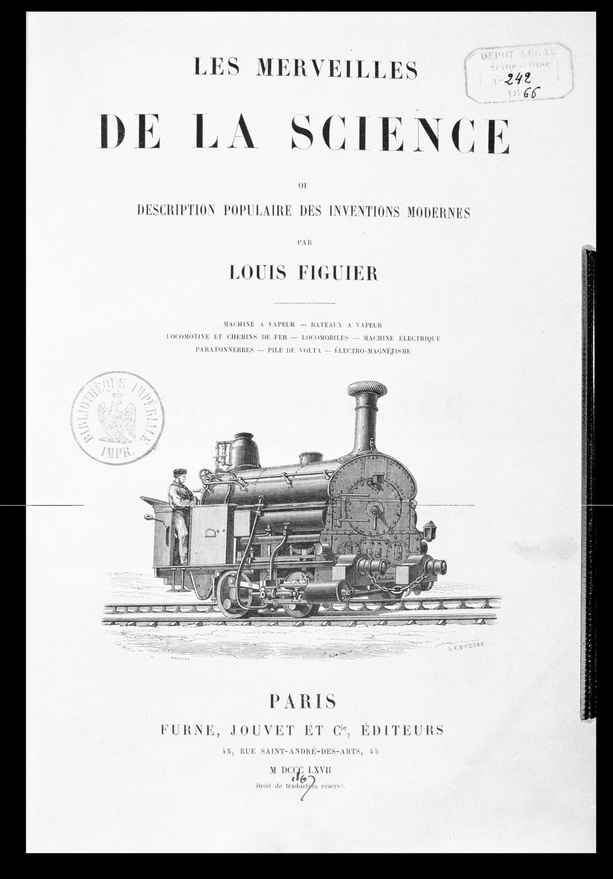 Louis Figuier（1819-94）的“科学奇观”的标题页，由Furne和Jouvet出版，1867年 作者 法语学校