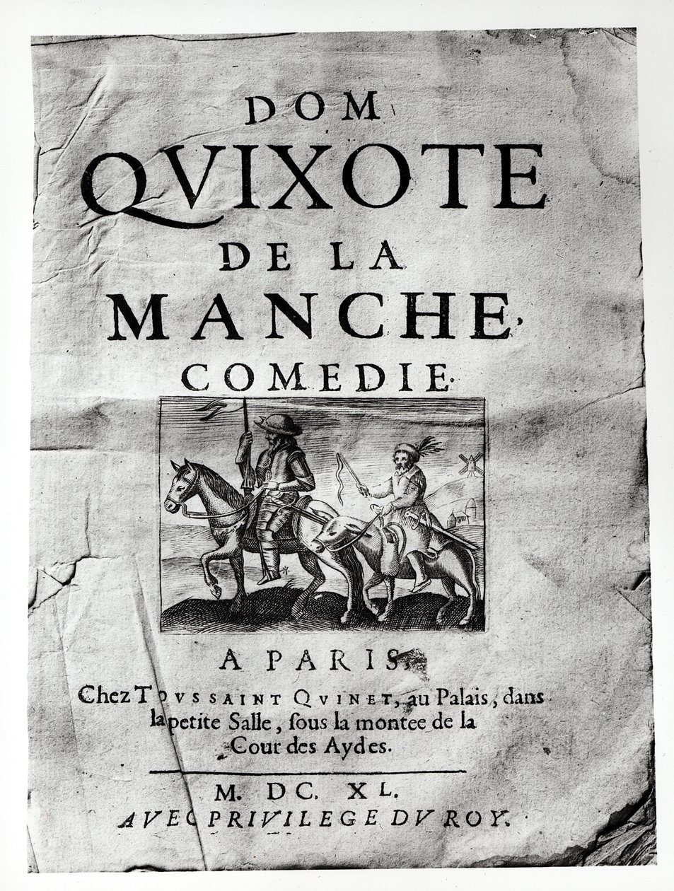 1640年，来自Guerin de Bouscal的La Mancha Comedie的Dom Quixote的标题页 作者 法语学校
