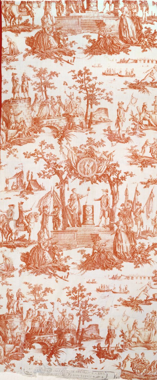 Toile de Jouy，于1790年7月14日在Champs de Mars（印花棉）上展示联邦节 作者 法语学校