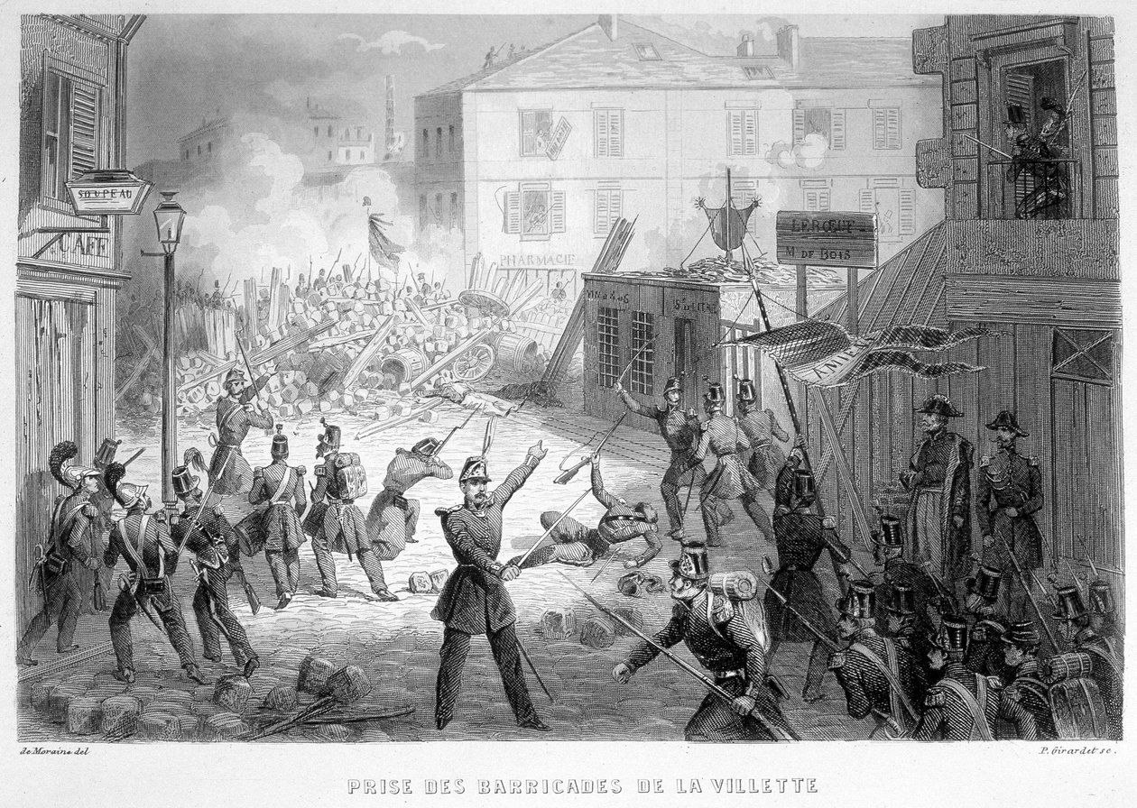 Tprise des barricades de la Villette (26 June 1848) - in “Fasttes de Gardes nationales de France”” 作者 法语学校
