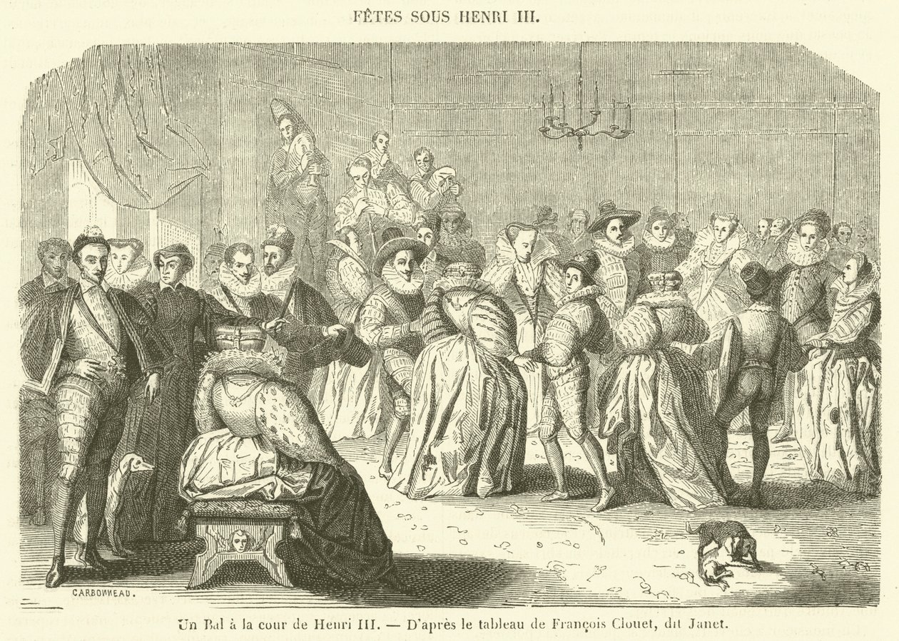 Un Bal a la cour de Henri III（雕刻） 作者 法语学校