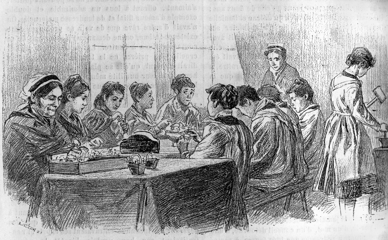 Un atelier de Jeunes filles idiotes à la Salpetriere à Paris, In "le journal de la jeunesse" 1887. 作者 法语学校