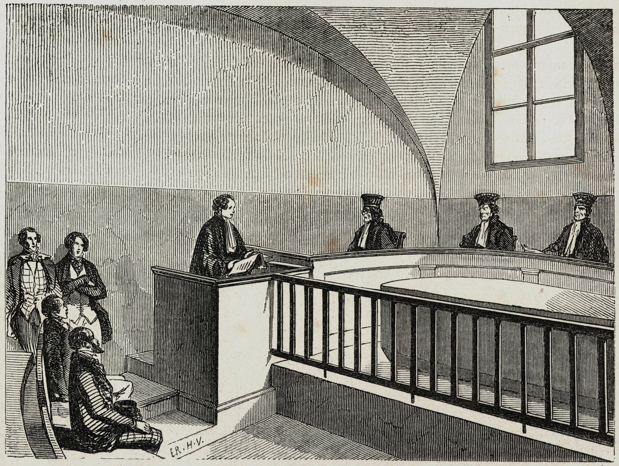 Une these at the school of law in Paris - Engraving in “Tableau-de-Paris” by Edmond Texier 1852 作者 法语学校