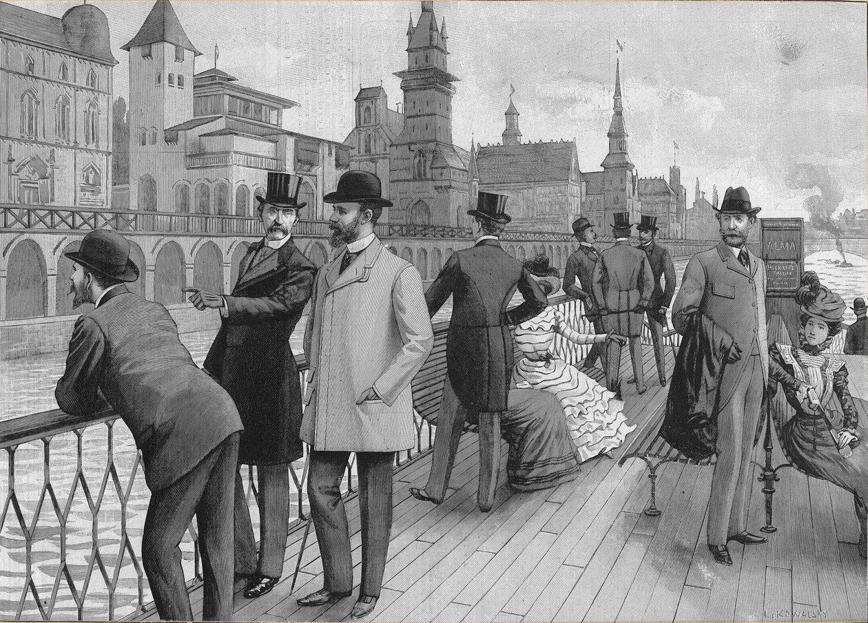 1900年在巴黎举行的世界博览会：各国的街道。 作者 法语学校