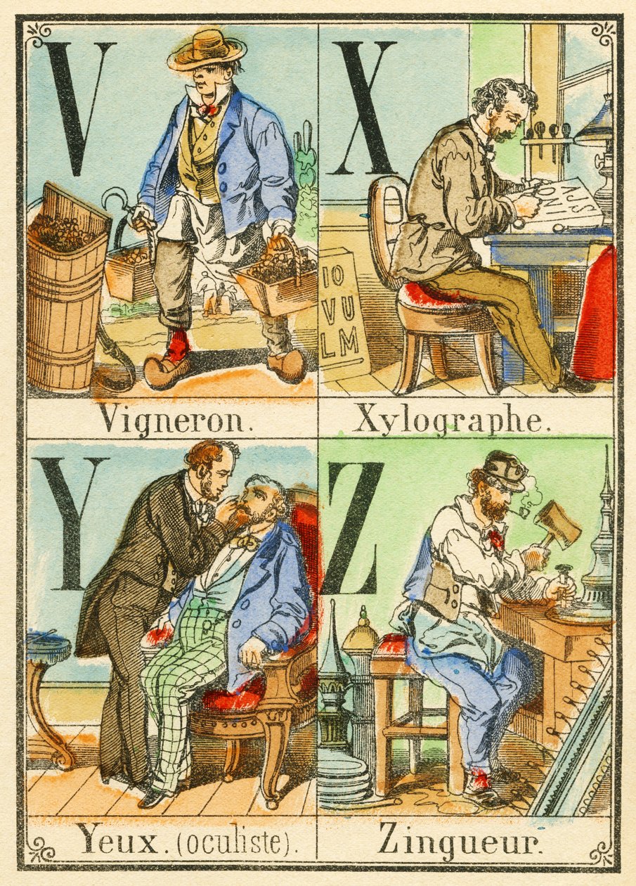 VXYZ：酿酒师，Xylographer，眼睛（眼科医生），Zingueur 作者 法语学校