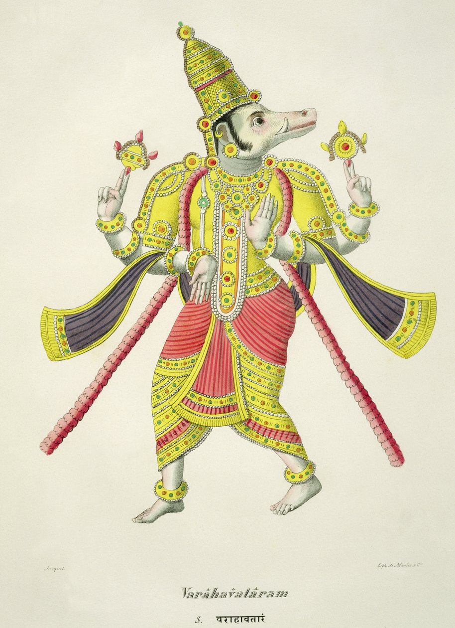 Varaha，由de Marlet雕刻 作者 法语学校