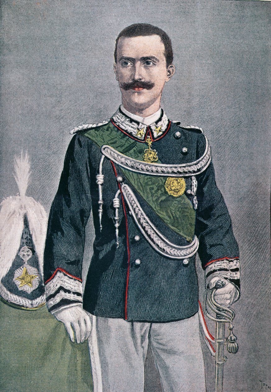 Victor Emmanuel III，来自Le Petit Journal的插图，1900年 作者 法语学校