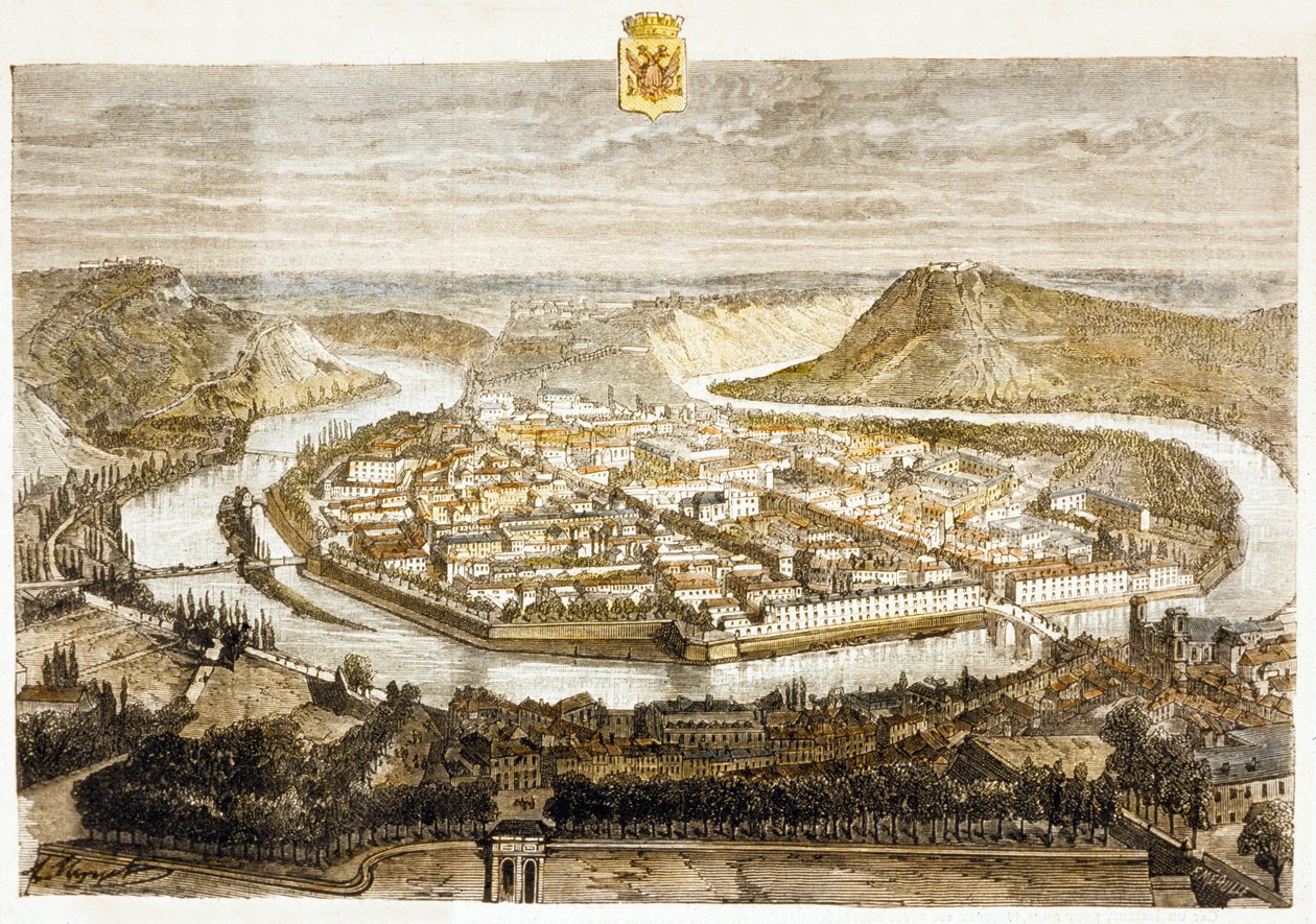 View of Besancon, France (colour engraving) 作者 法语学校