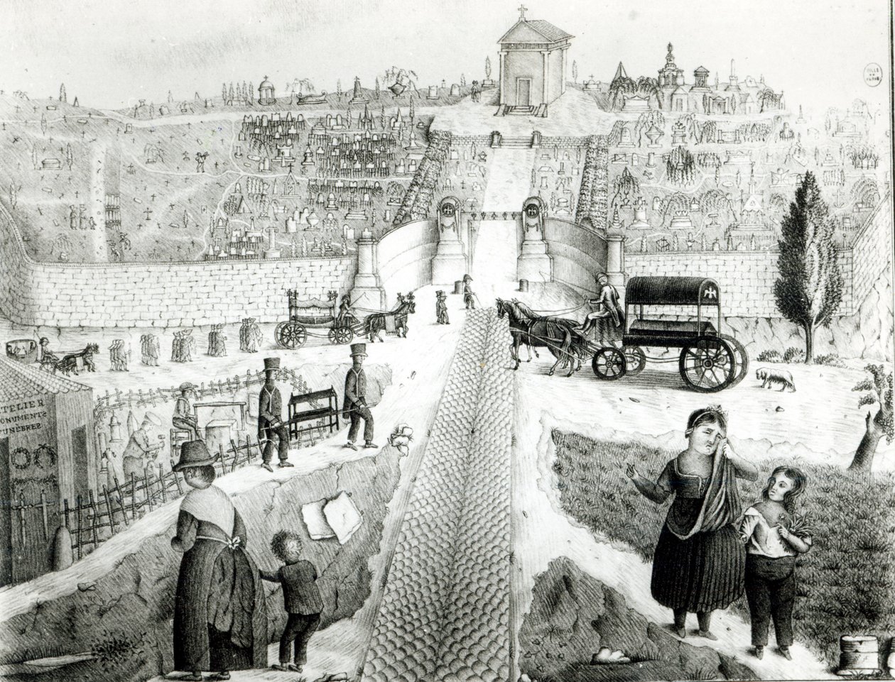 Pere-Lachaise公墓看法，19世纪初 作者 法语学校