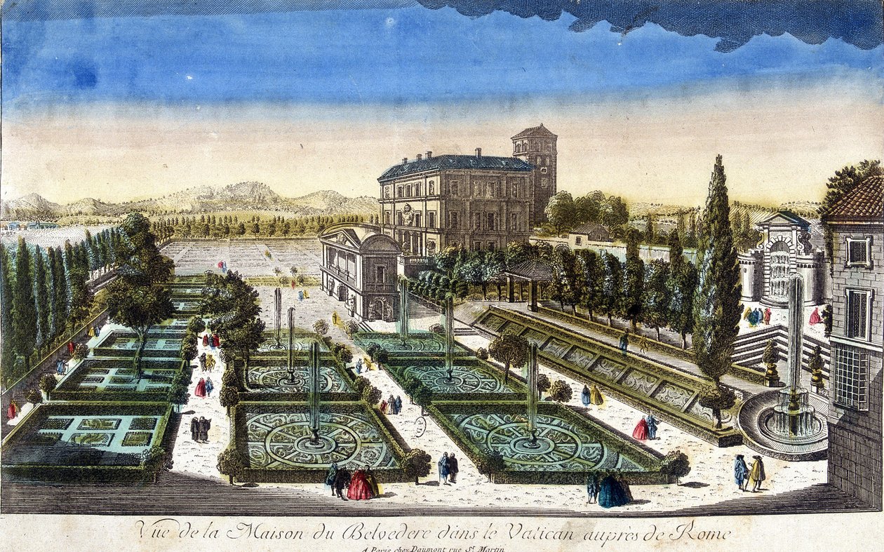 View of the Belvedere House in the Vatican, Rome. 作者 法语学校