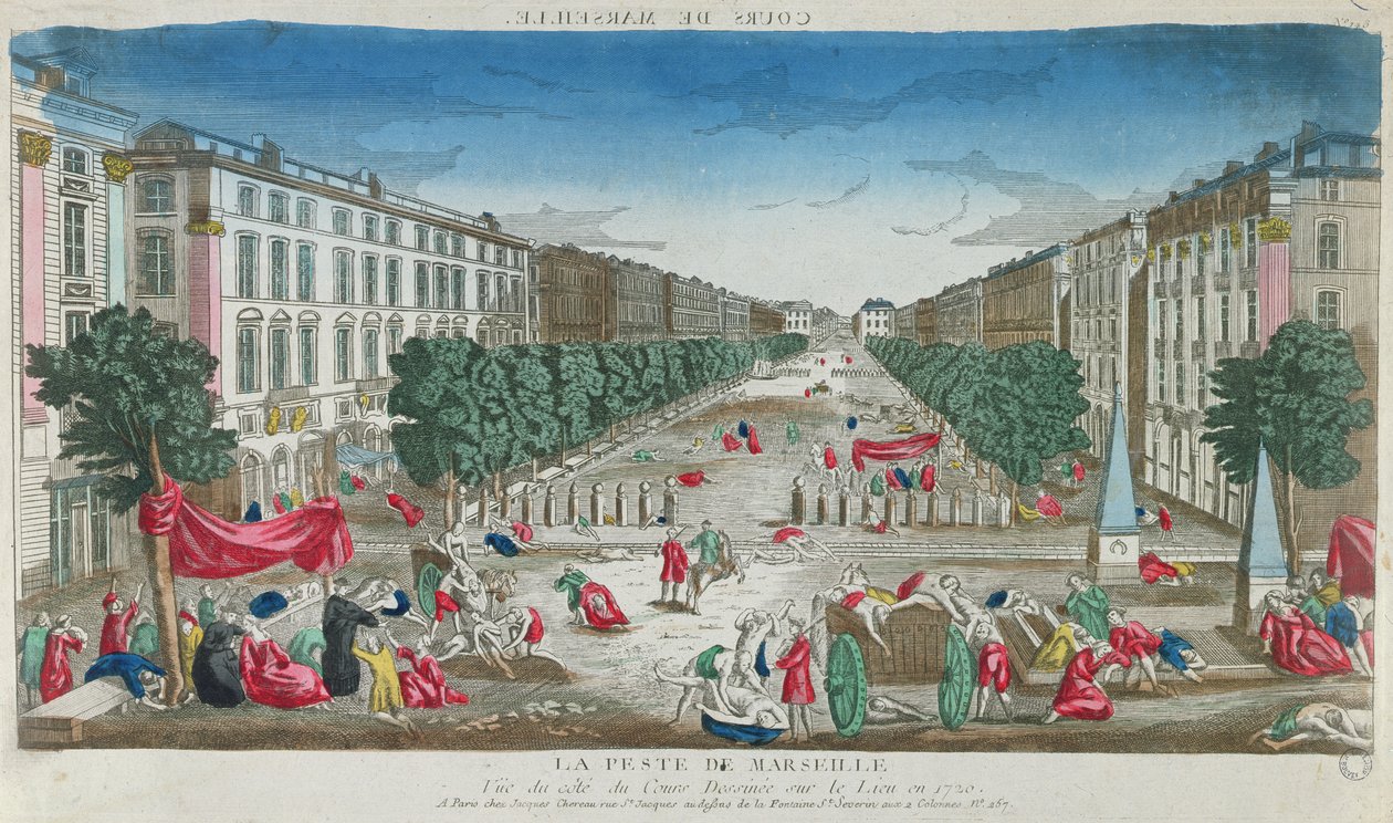 在1720年的瘟疫期间，马赛Belsunce，Marseilles的视图 作者 法语学校
