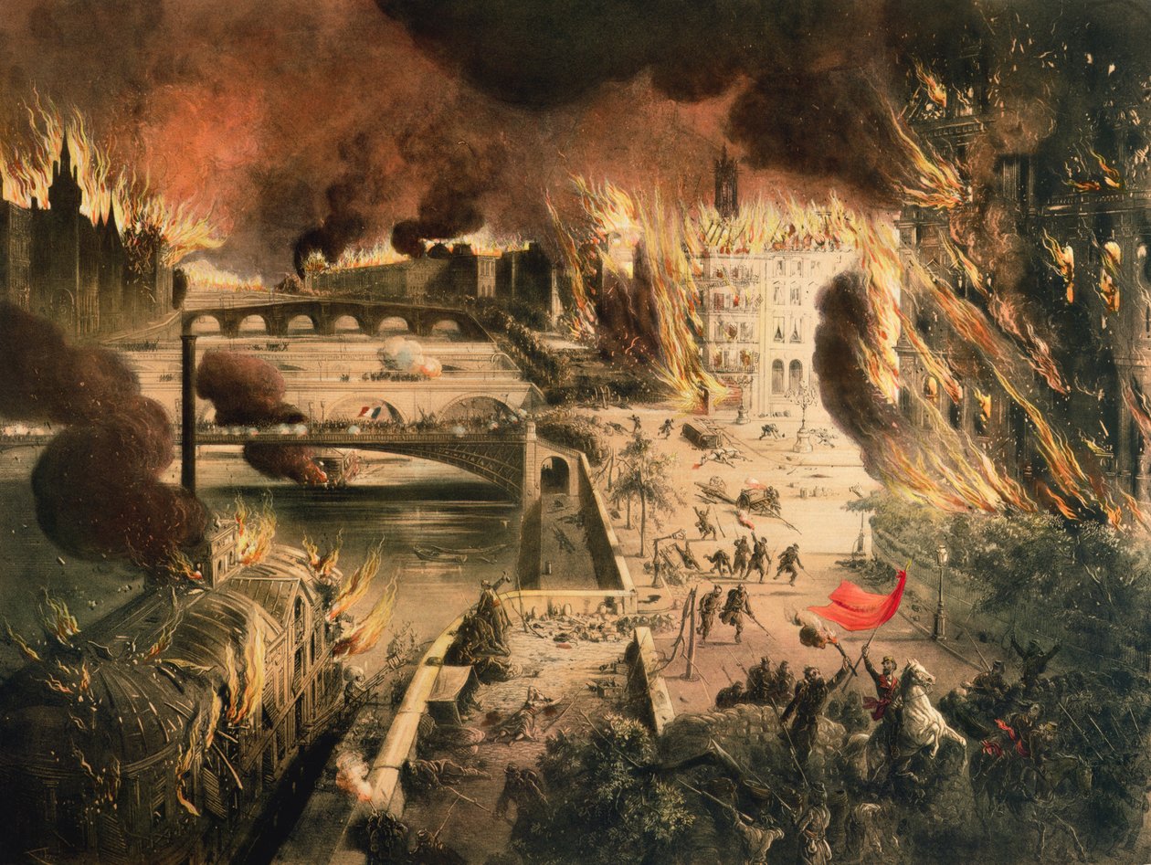 1871年5月24日和25日公社在巴黎的火灾观 作者 法语学校