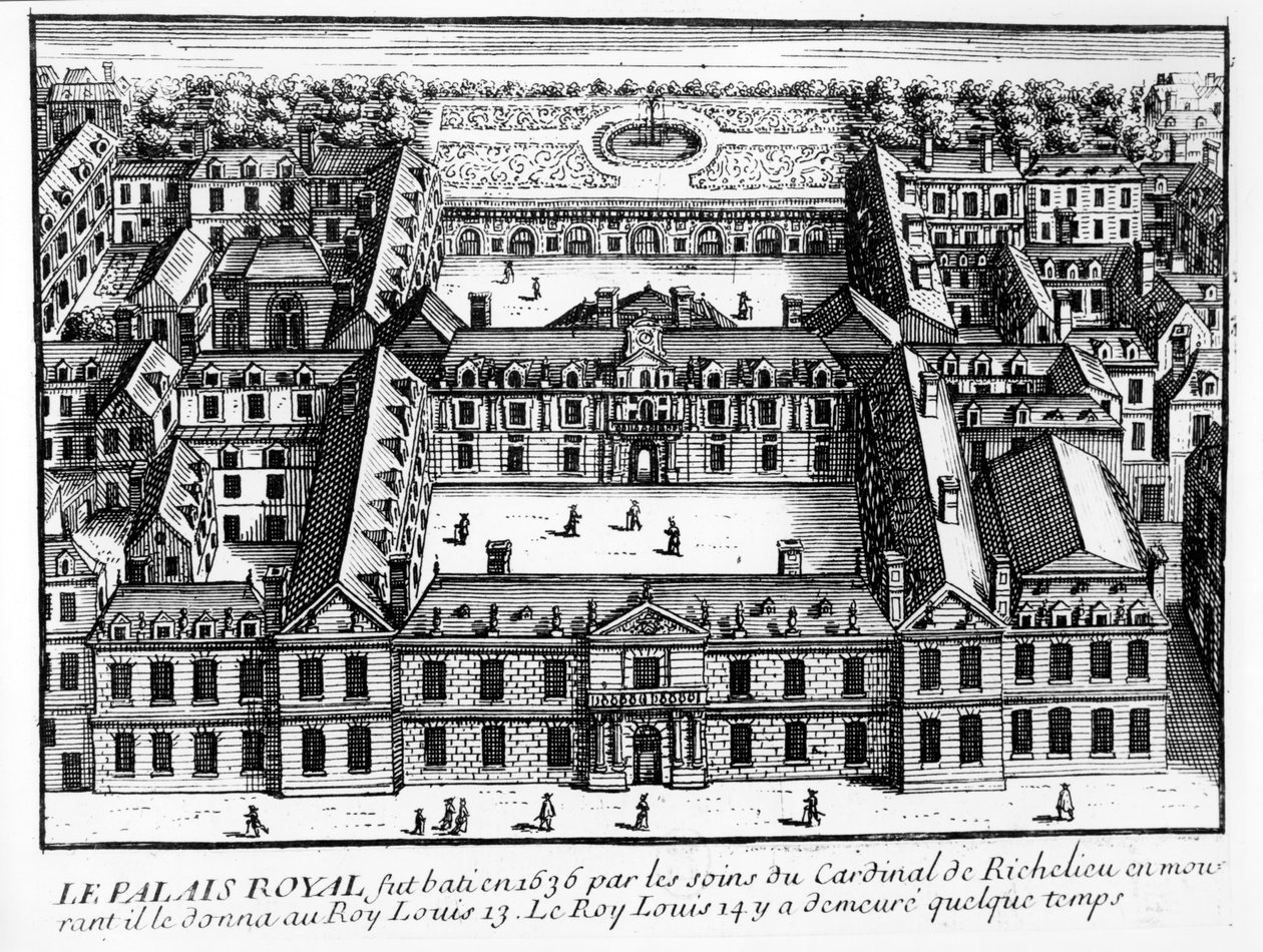 Palais-Cardinal（未来Palais-Royal）的看法，c.1641 作者 法语学校
