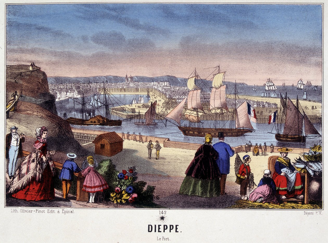 View of the Port of Dieppe, image of Epinal, n.d. 19th century 作者 法语学校