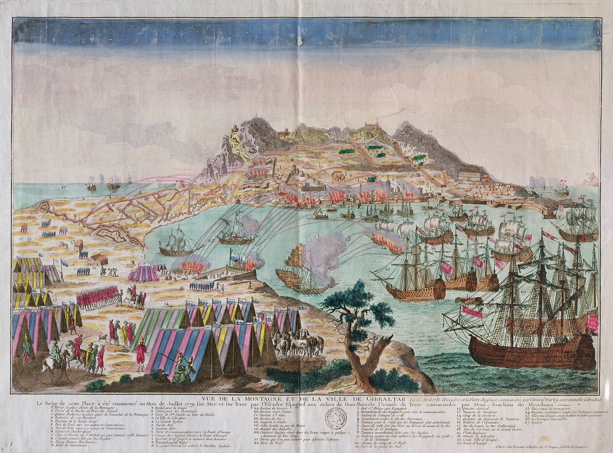 直升机的岩石和镇的看法在1779年围困期间的 作者 法语学校