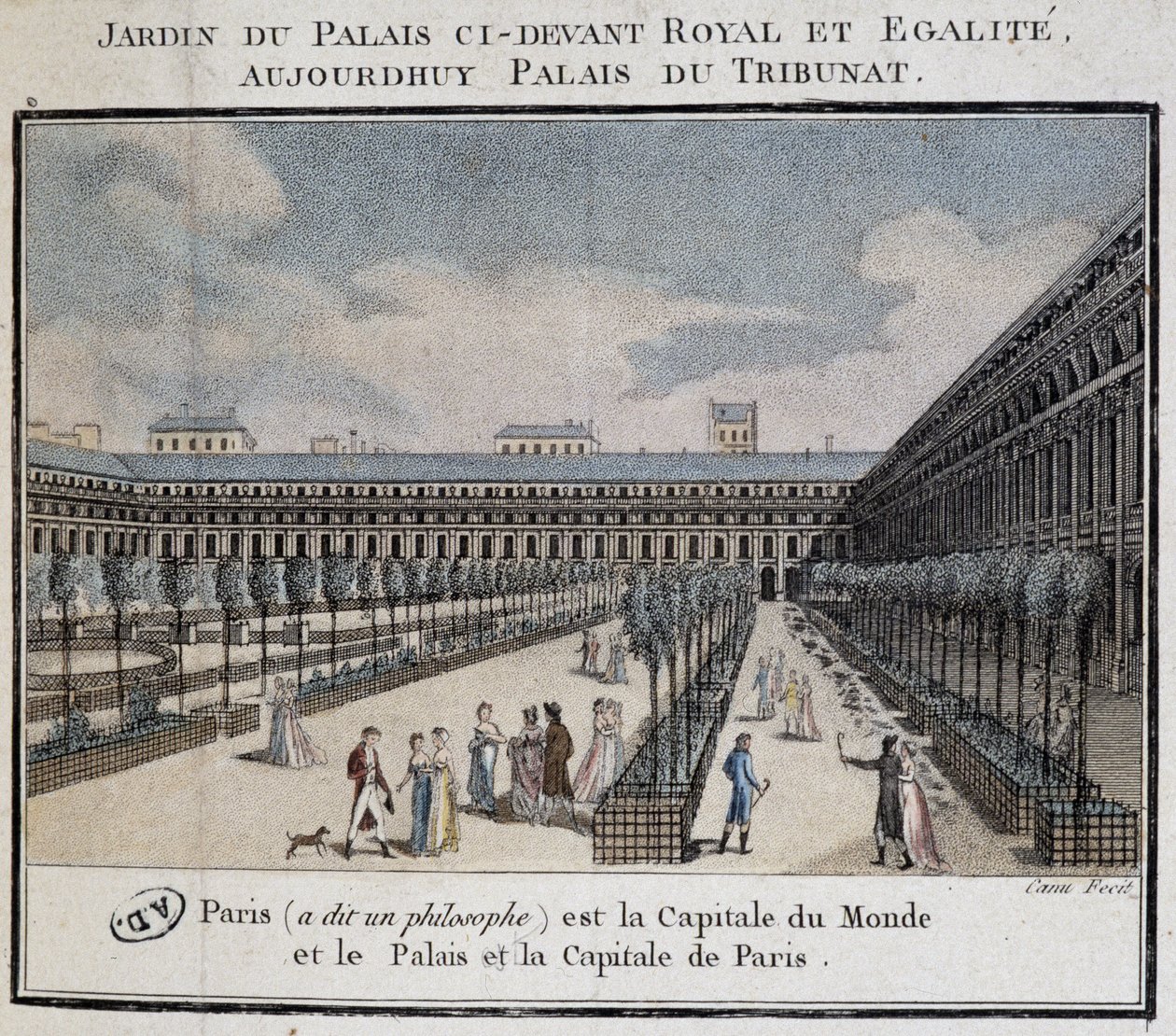 带花园和步行者的皇宫 (Palais du Tribunat) 景观 作者 法语学校