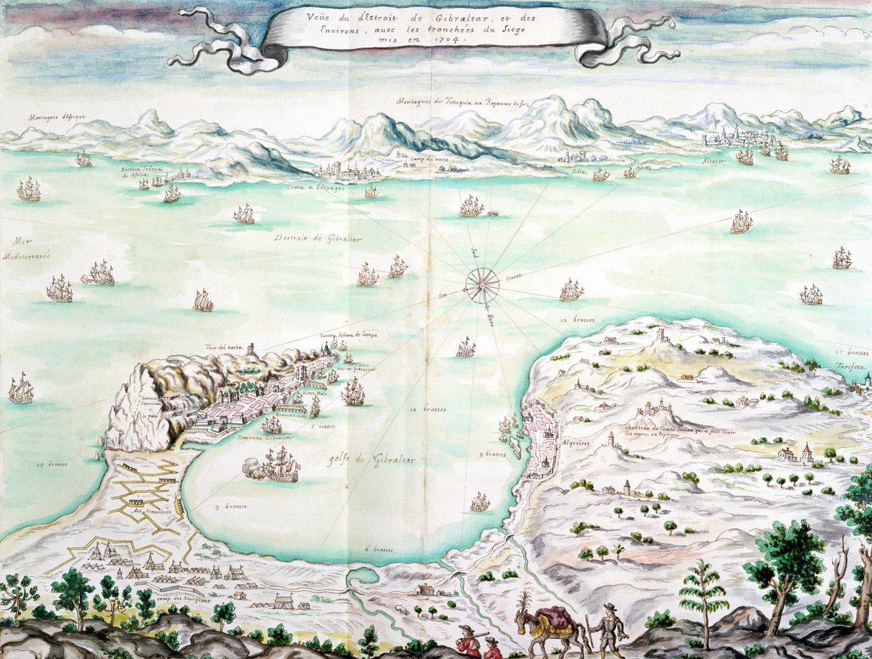 1704年直布罗陀围城的视图（纸上的wc） 作者 法语学校
