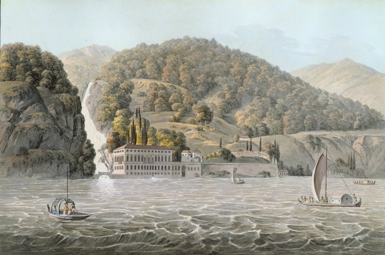 Villa Pliniana，科莫湖，1803年 作者 法语学校