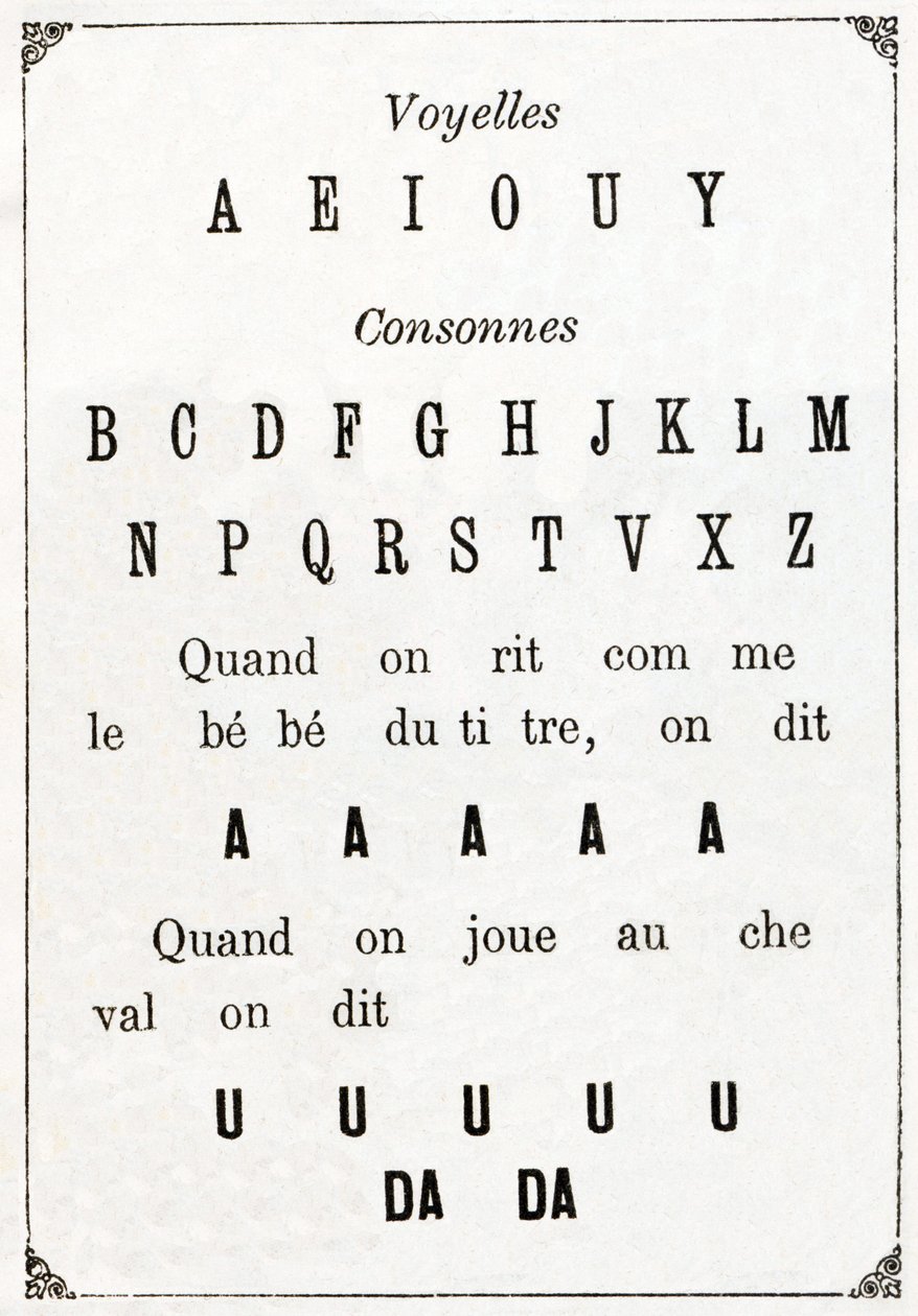 Vowels and Cononne in “” Alphabet des petits savants”, late 19th century (chromolithograph) 作者 法语学校