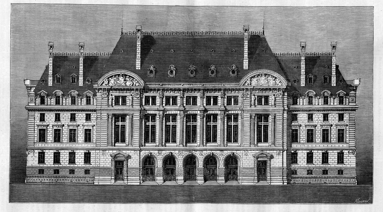 亨利-保罗(Henri Paul)-奈诺(1853-1934)设计的巴黎索邦大学新建筑的外景(主立面) 作者 法语学校