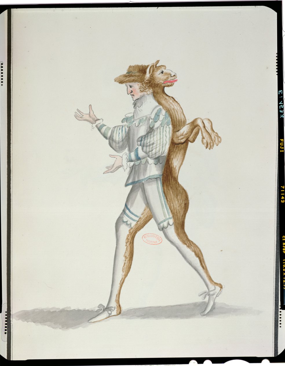 Jean-Baptiste Lully（1632-87）的芭蕾舞演员服装由1653年2月23日路易十四跳舞（wc on paper） 作者 法语学校