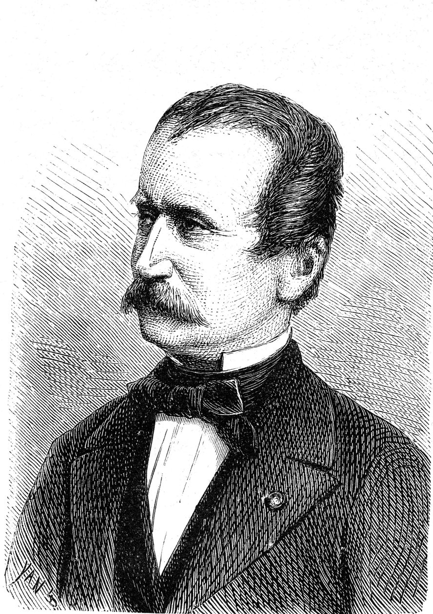 威廉-恩格特（Wilhelm ENGERTH，1814-1884 年），奥地利工程师，第一台山地机车的设计者。1867 年雕刻 作者 法语学校