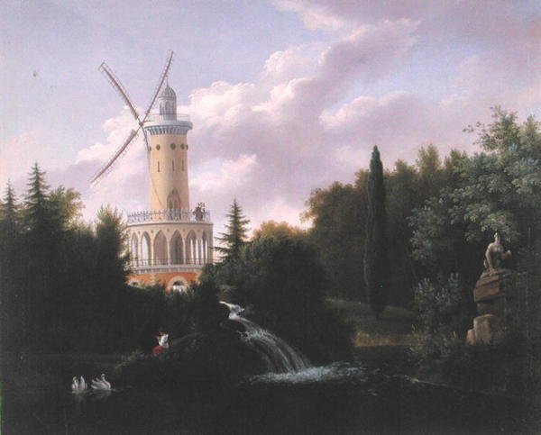 风车在Folie-Beaujon在巴黎，c.1830 作者 法语学校