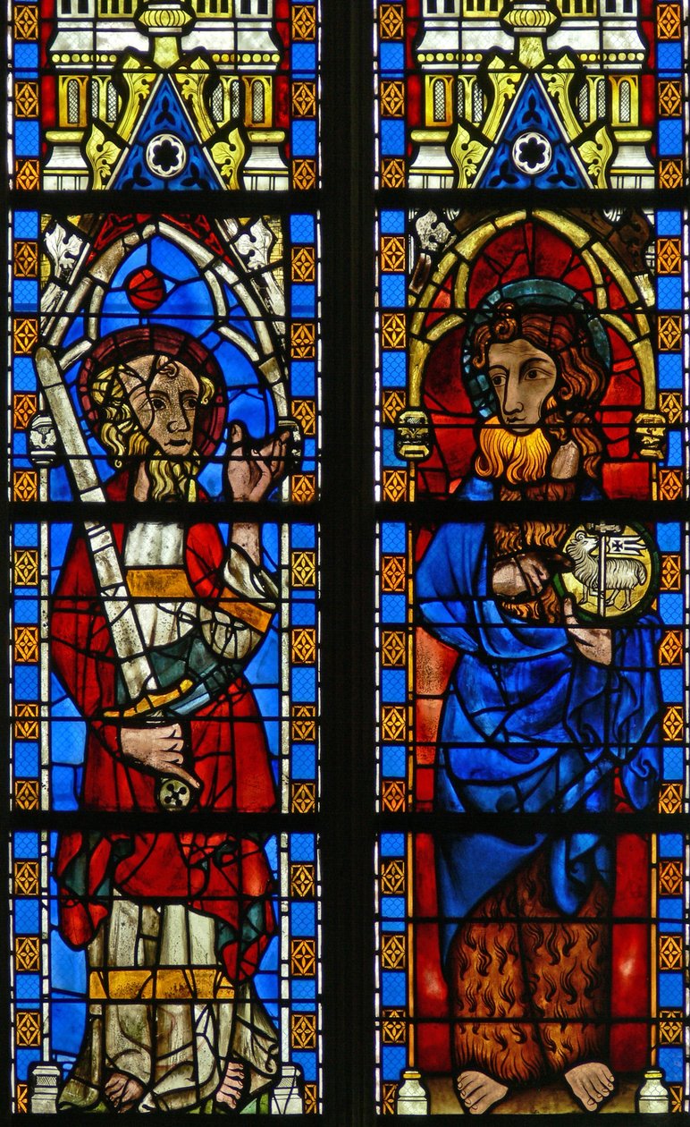 Window Narthex S描绘了施洗者圣约翰和圣保禄 作者 法语学校