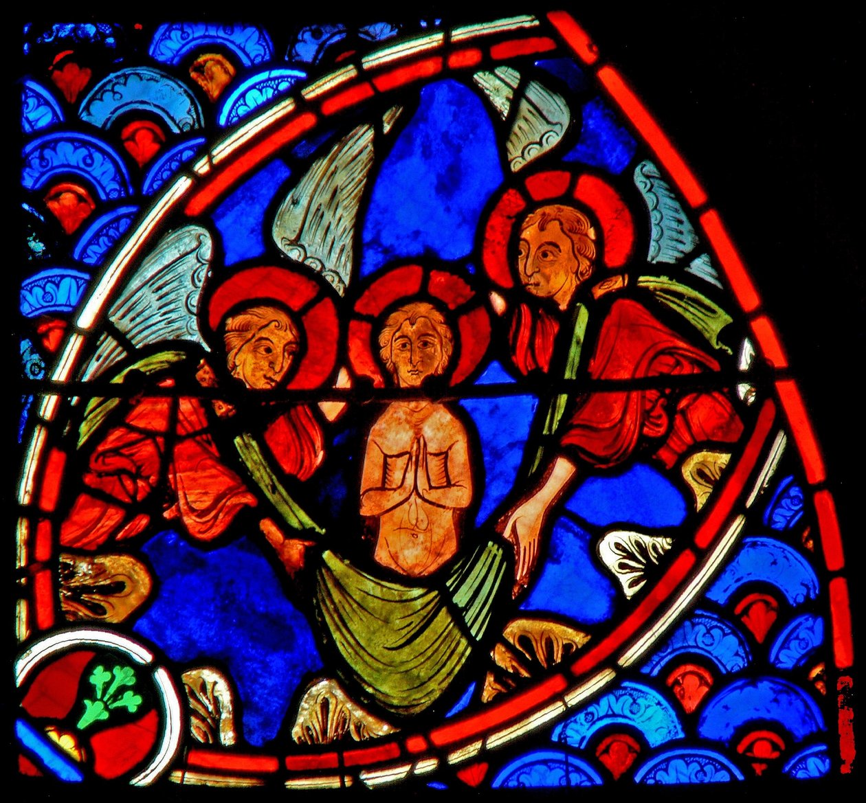 窗口w20描绘了施洗约翰圣约翰的灵魂被带到了天堂 作者 法语学校