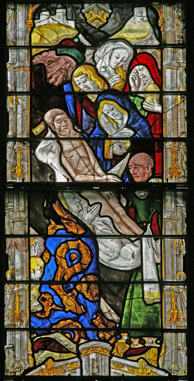 窗口w6描绘了Entombment 作者 法语学校