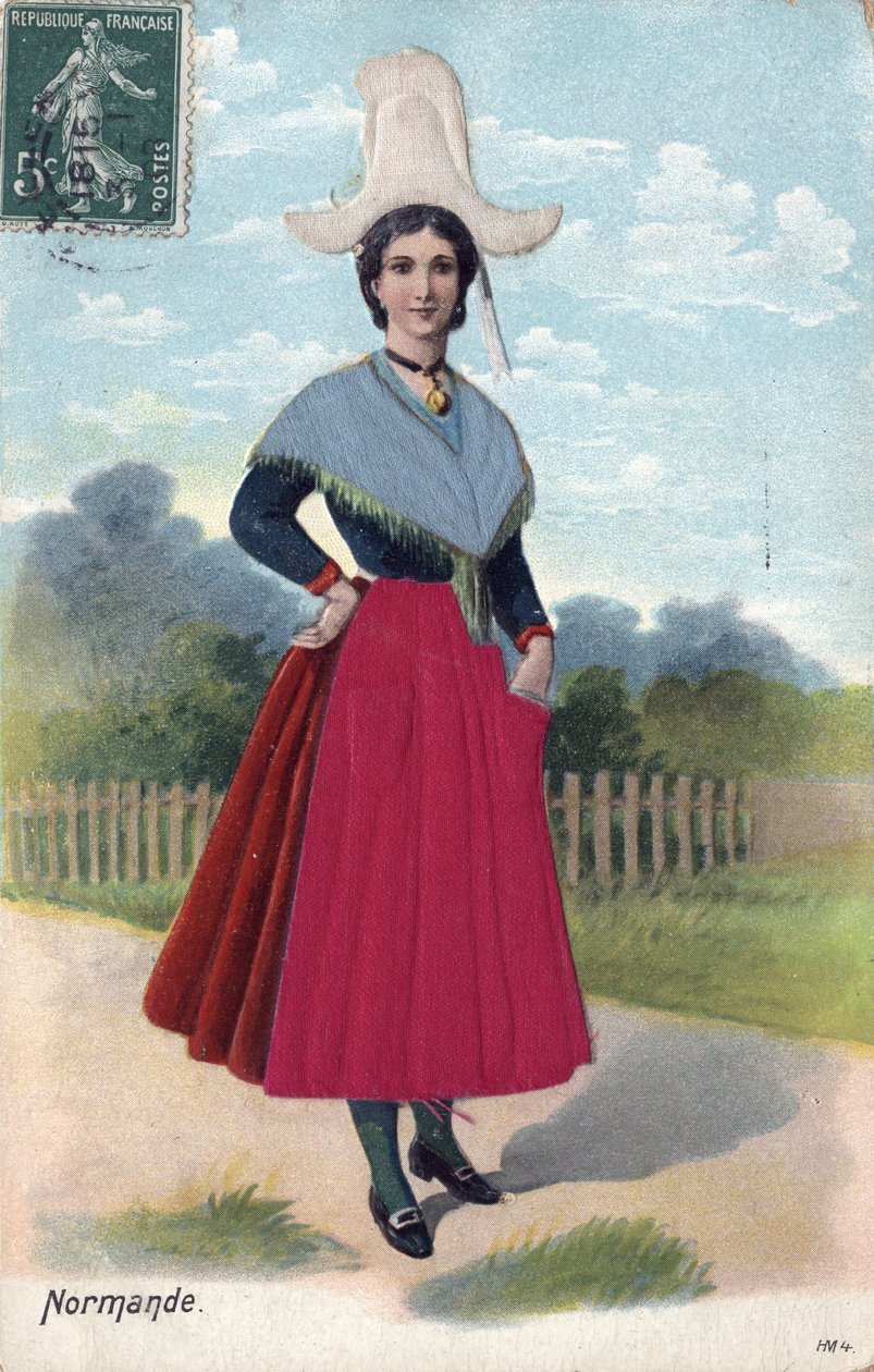 诺曼底传统服装的女人 C. 1910 - 诺曼底传统服装的女人 作者 法语学校