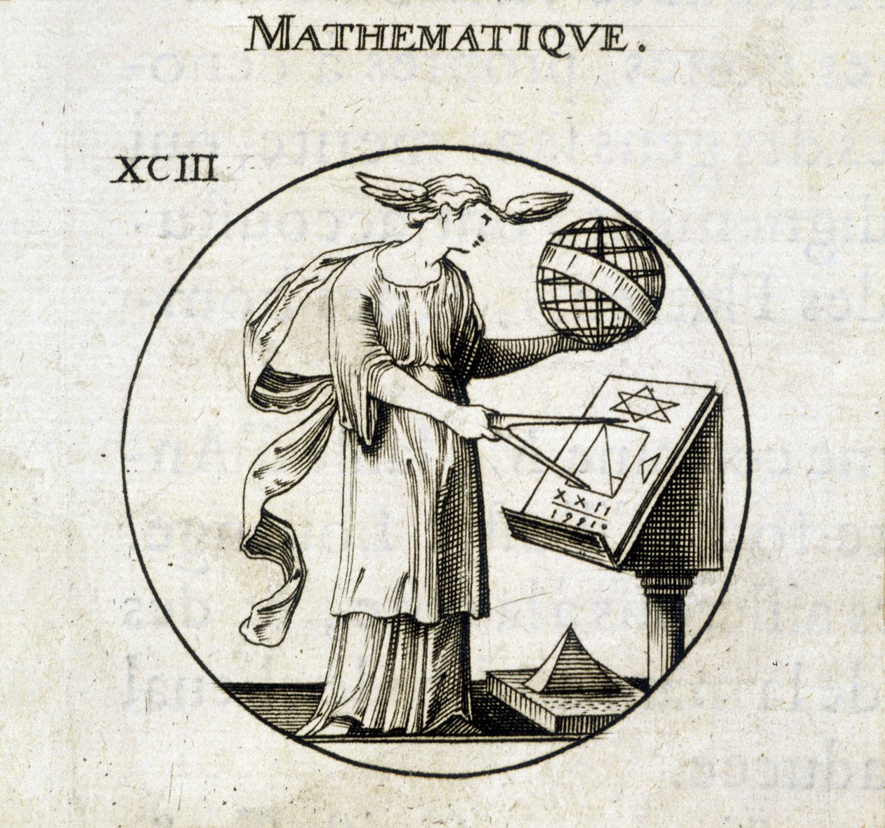Woman with comppas and globe, personification of mathematics 作者 法语学校