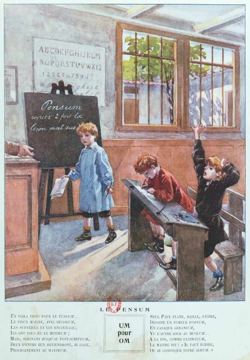 写作行，来自JApprends lOrthographe，由Hachette出版，1905年 作者 法语学校