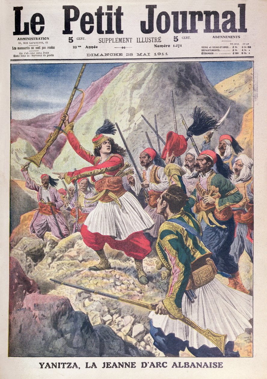 Yanitza，阿尔巴尼亚圣女贞德，来自Le Petit Journal，1911年5月28日 作者 法语学校