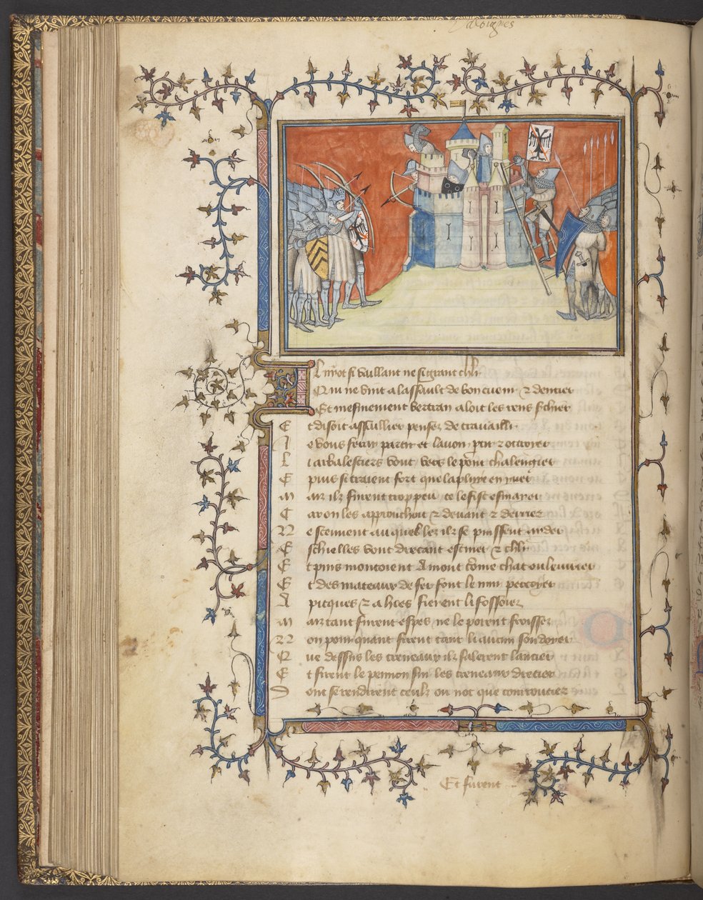 Yates Thompson 35 f. 80v Taking of Valonges, from 