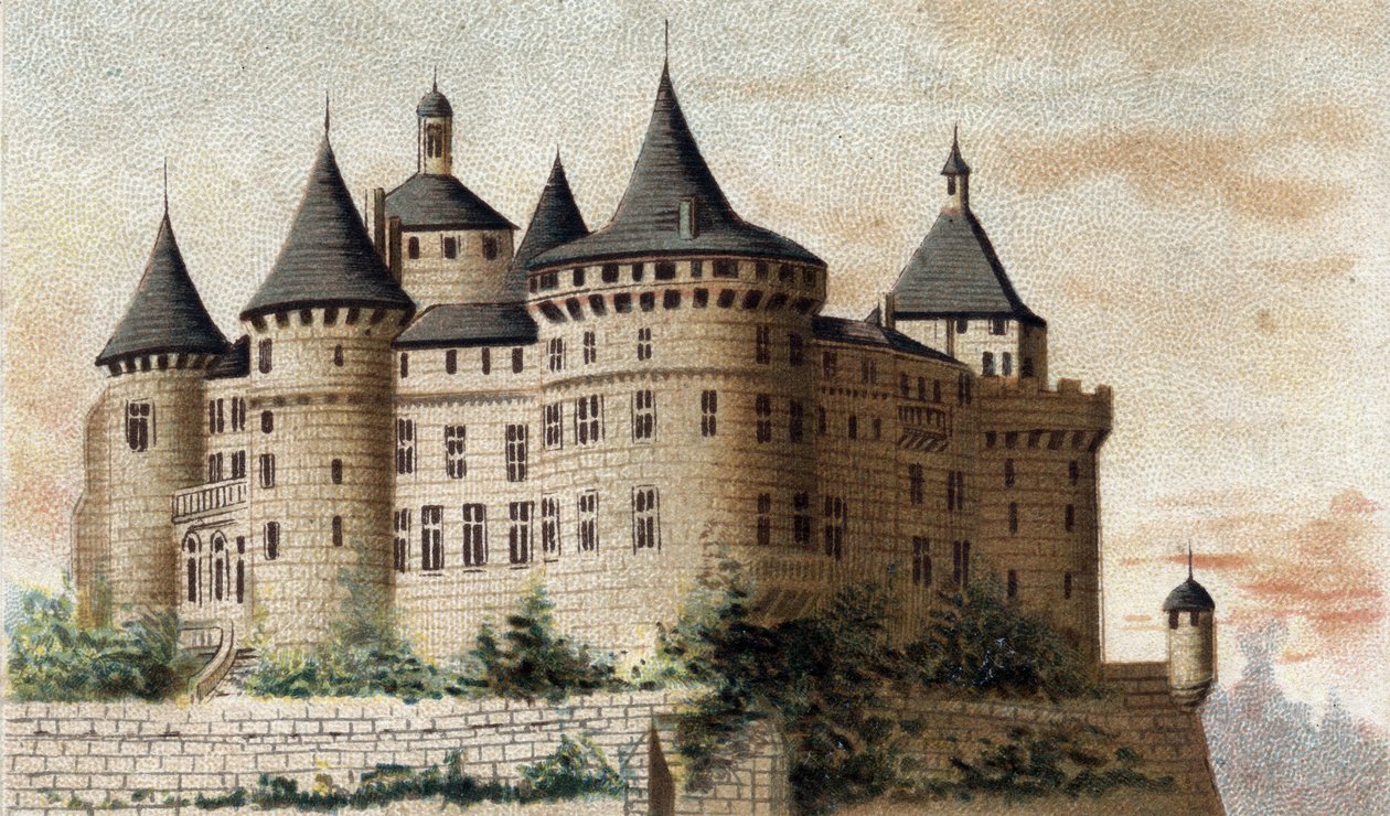 Chastellux(Yonne)城堡的景色。 作者 法语学校