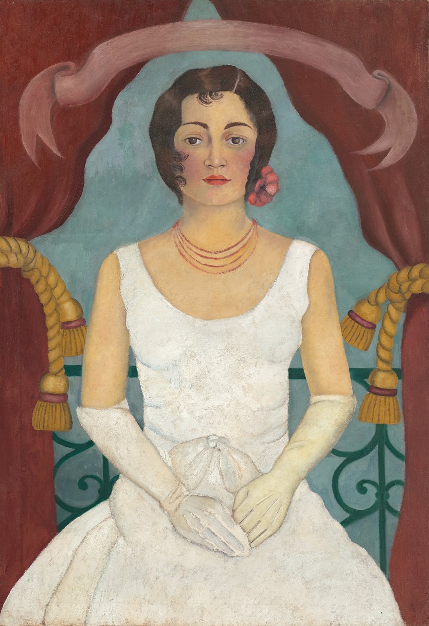 白衣女子肖像》，约 1929 年（布面油画） 作者 弗里达·卡罗