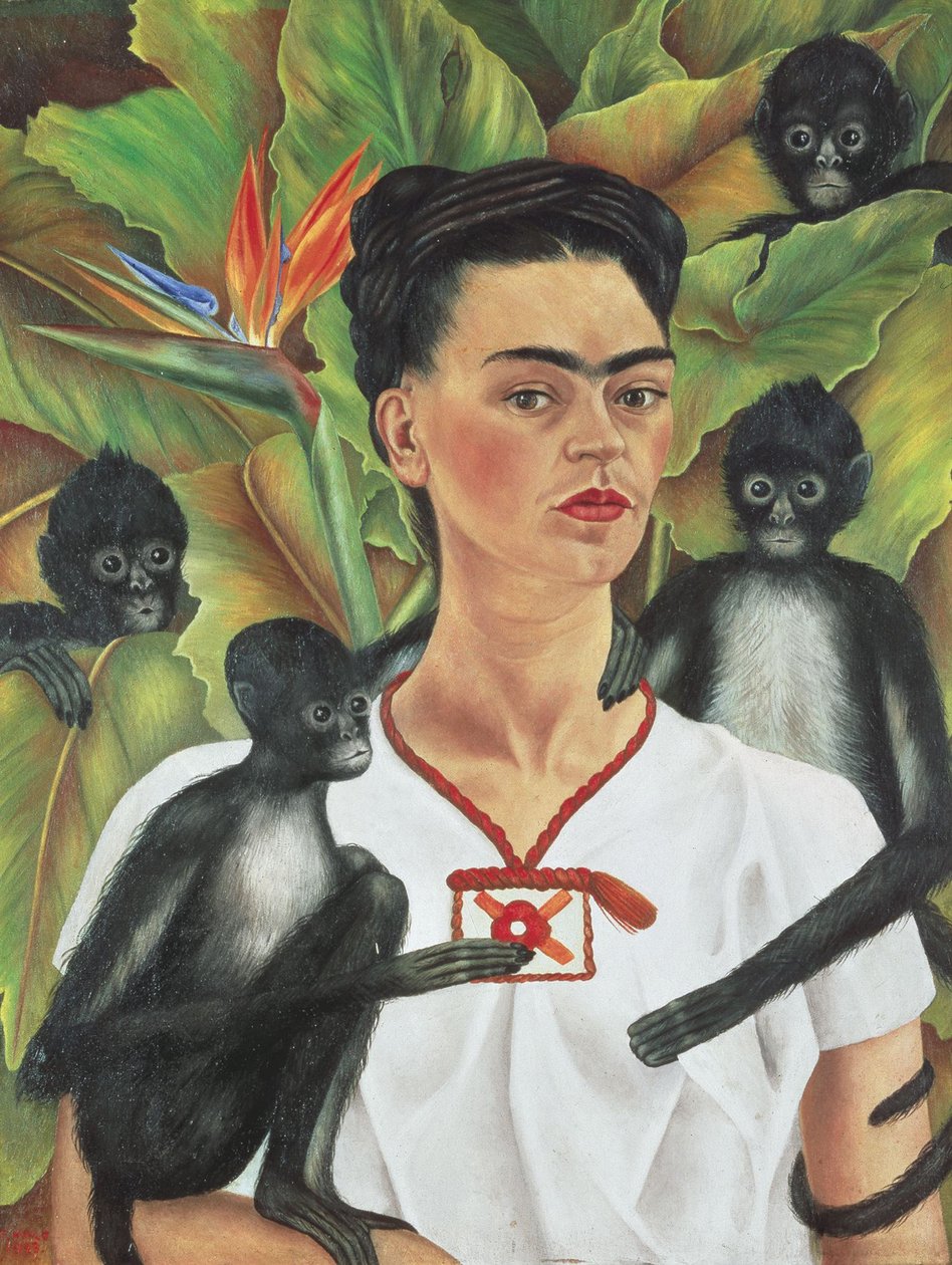 与猴子的自画像 作者 弗里达·卡罗