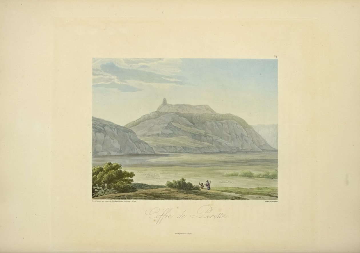 Coffre de Perotte，Marchais绘制，Bouquet雕刻，插图来自Alexander von Humboldt和Aime Bonpland的《Vues des Cordillères et Monumens des Peuples Indigènes de l