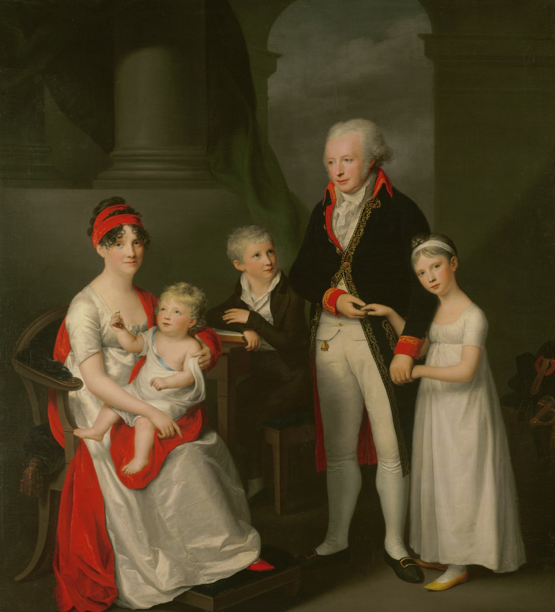 Marc Andre Souchay（1759-1814）和他的家人，c.1805 作者 弗里德里希·卡尔·格罗格