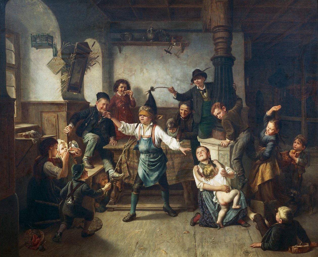 Children playing blind man