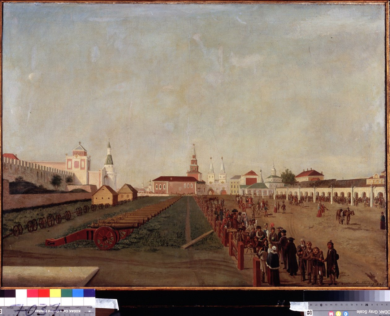 莫斯科红场》（La Place Rouge a Moscou）。弗里德里希-希尔费丁（Friedrich Hilferding，1710-1798 年）的绘画，纸上水彩，1780 年。18 世纪的荷兰艺术。俄罗斯国家博物馆，圣彼得堡。 作者 弗里德里希·希尔德丁