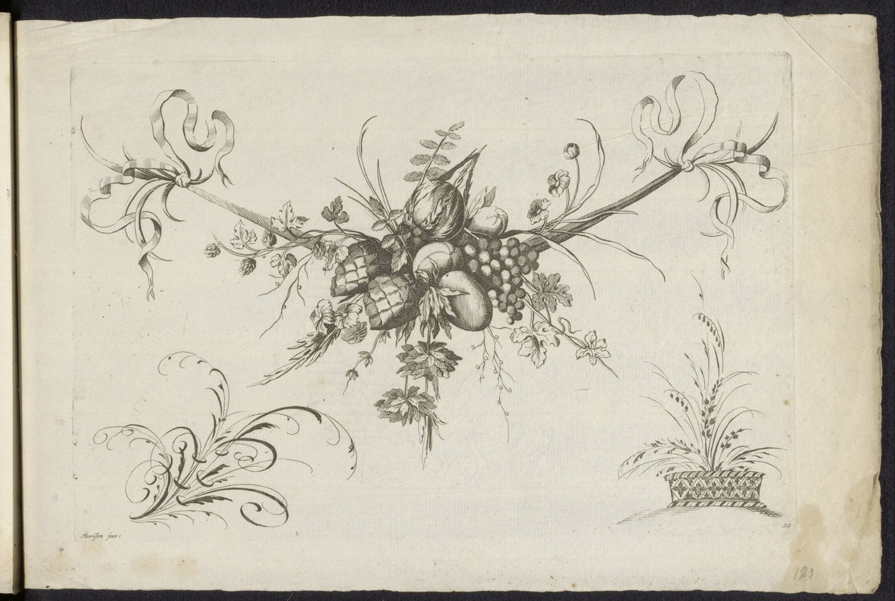 Festoen van vruchten, bladeren en bloemen
各种新的鲜花和水果花环（系列名称） 作者 弗雷德里克·雅各布·莫里森