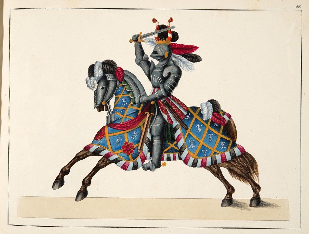 参加锦标赛的骑士，由Franz Kottenkamp博士撰写的“发展历史与侠义风俗”，由Carl Hoffmann出版，1842年 作者 弗里德里希·马丁·冯·赖比施